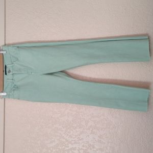 Express Mint Denim Perfect Cropped Flare High Rise Denim Size 4